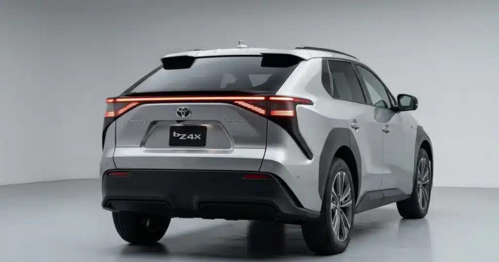 2025 Toyota bZ4X view from its rear