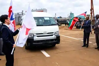 Locally assembled Toyota Hiace van at the KVM assembly plant in Thika Kenya.