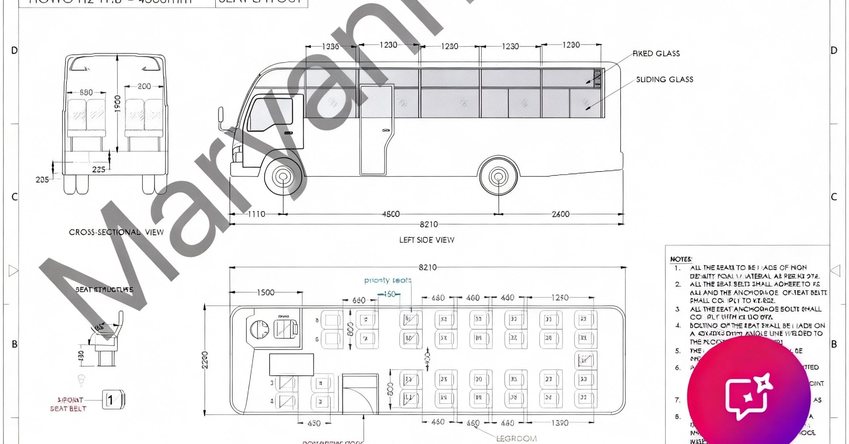 SinoTruck Howo H2 4500 CAD/PDF drawing